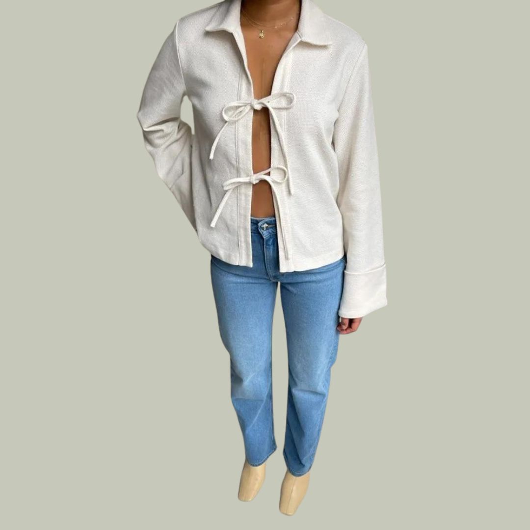 Leanne - Textured cardigan with flared sleeves