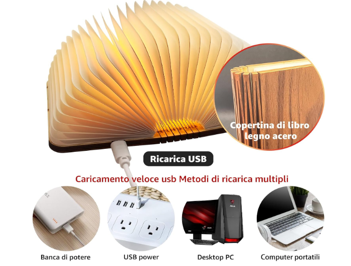 DLUFYEI Foldable Book Lamp