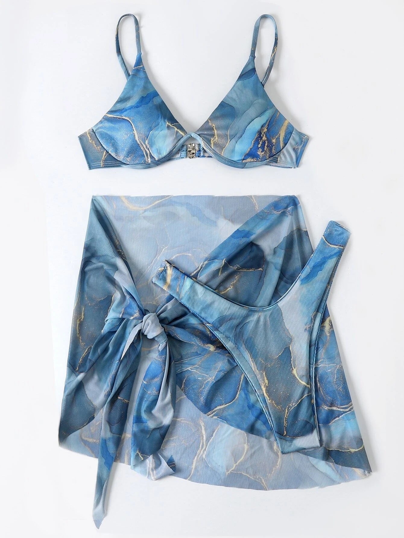 Marble printed 3-piece bikini Tempest