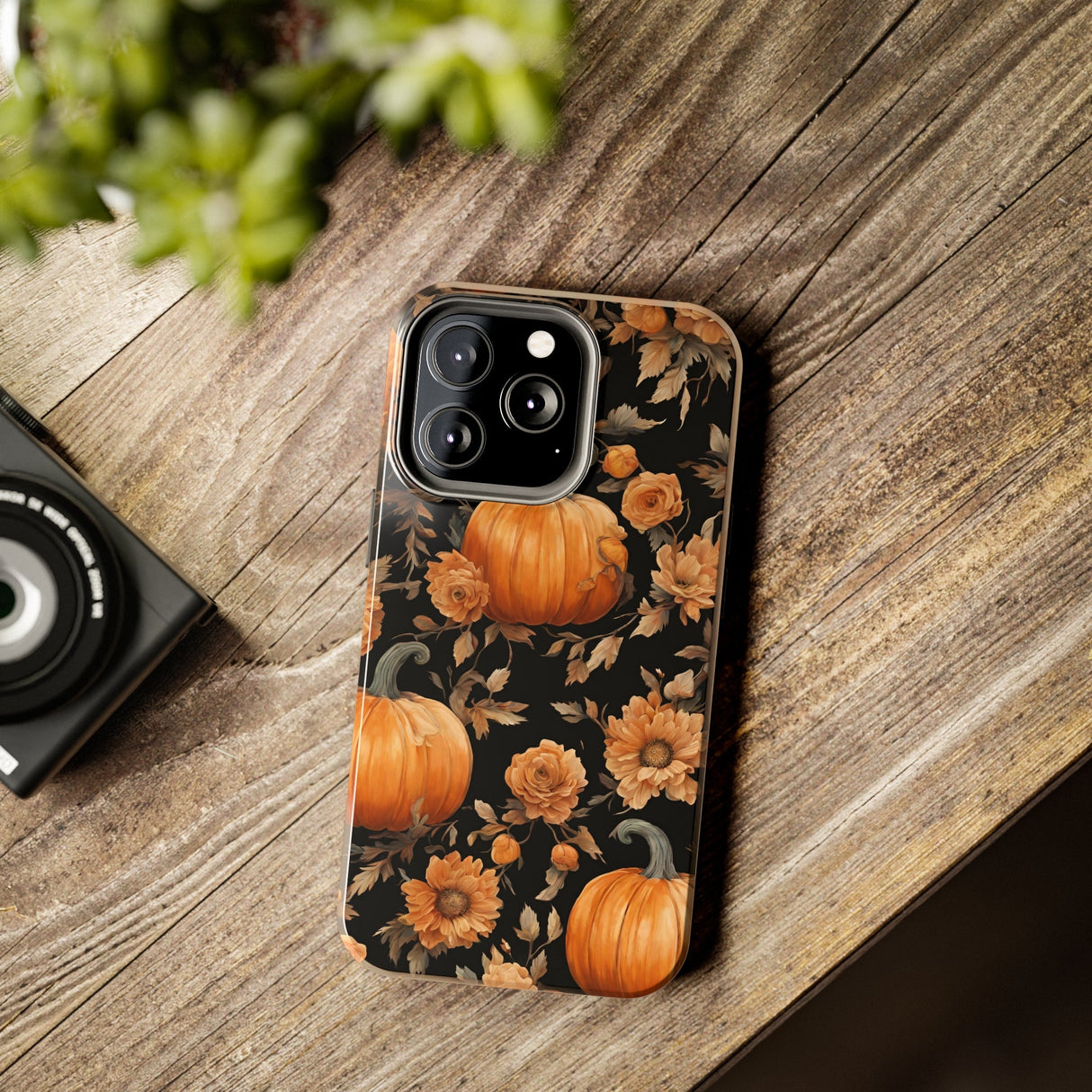 Halloween Pumpkin Tough Phone Cases, 3D Pumpkin and Flower Phone Case