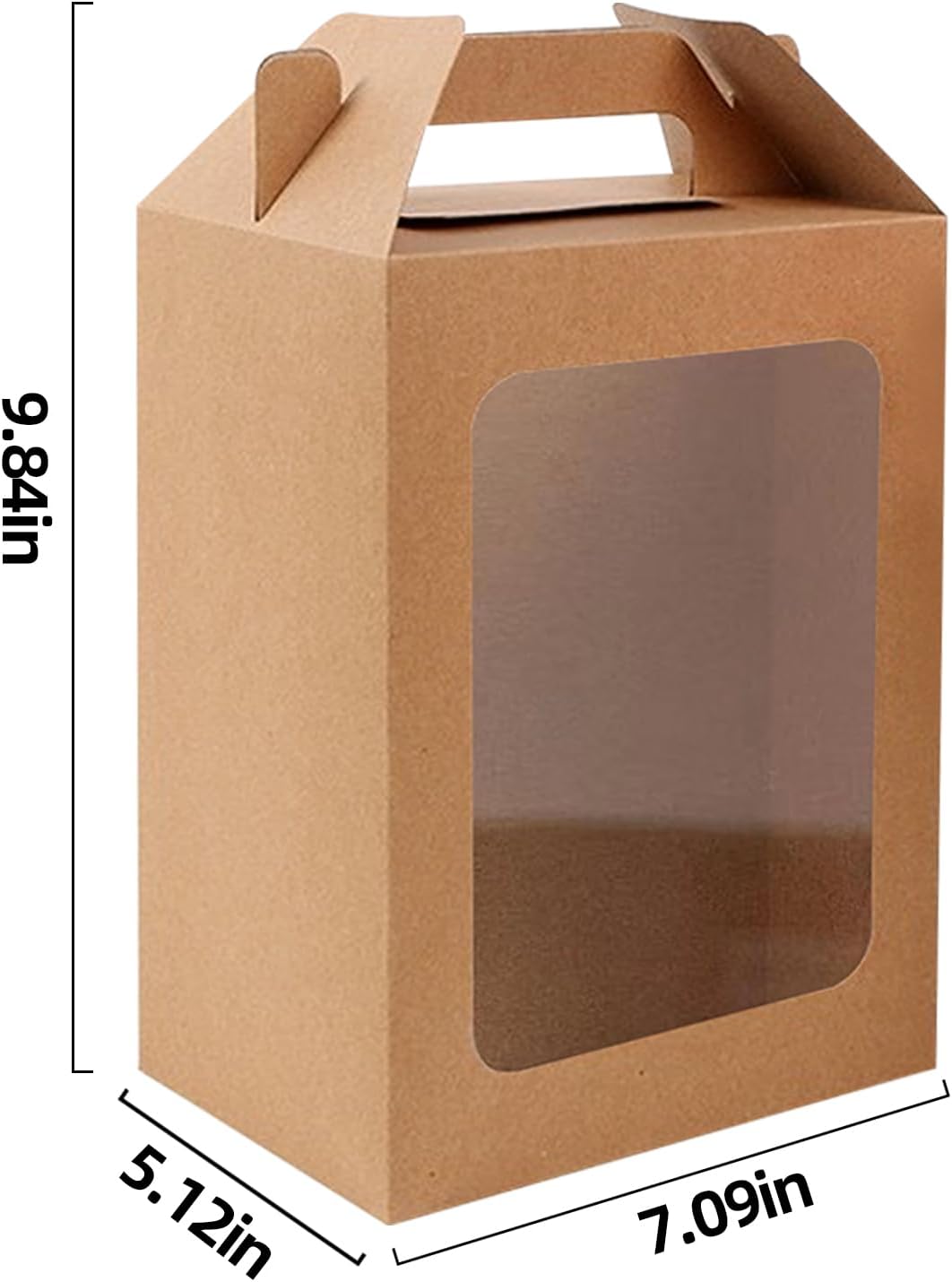 Kraft Paper Clear Gift Bags with Transparent Window Gift Boxes