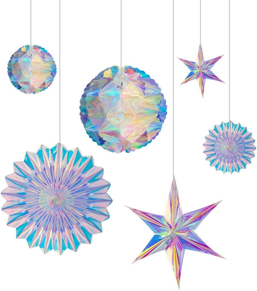 Paper Fan Snowflake Garlands for Birthday Wedding Christmas Party Decorations