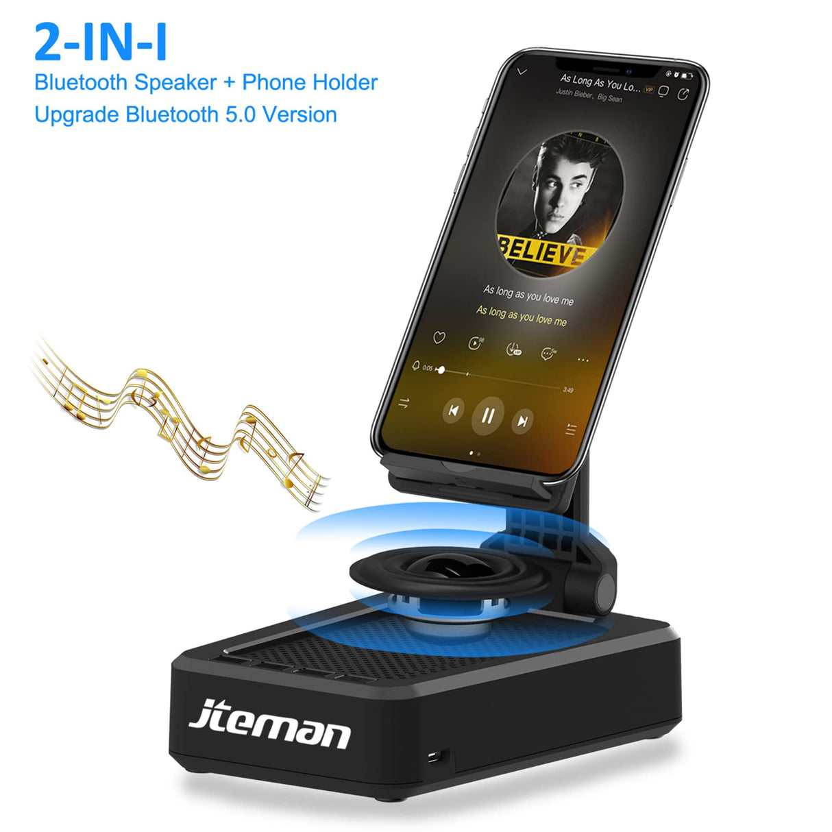 Cell Phone Stand with Wireless Bluetooth Speaker
