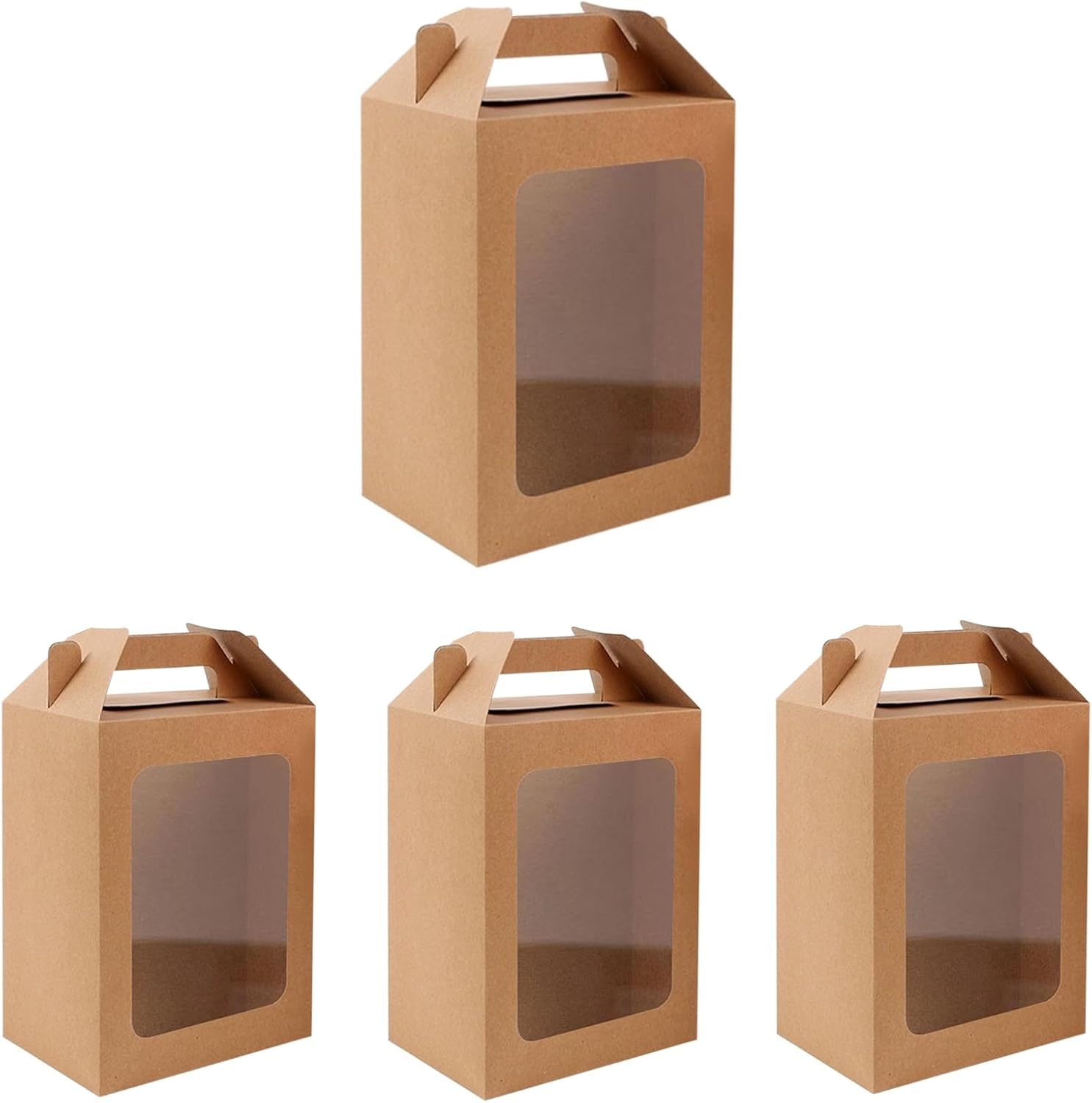 Kraft Paper Clear Gift Bags with Transparent Window Gift Boxes