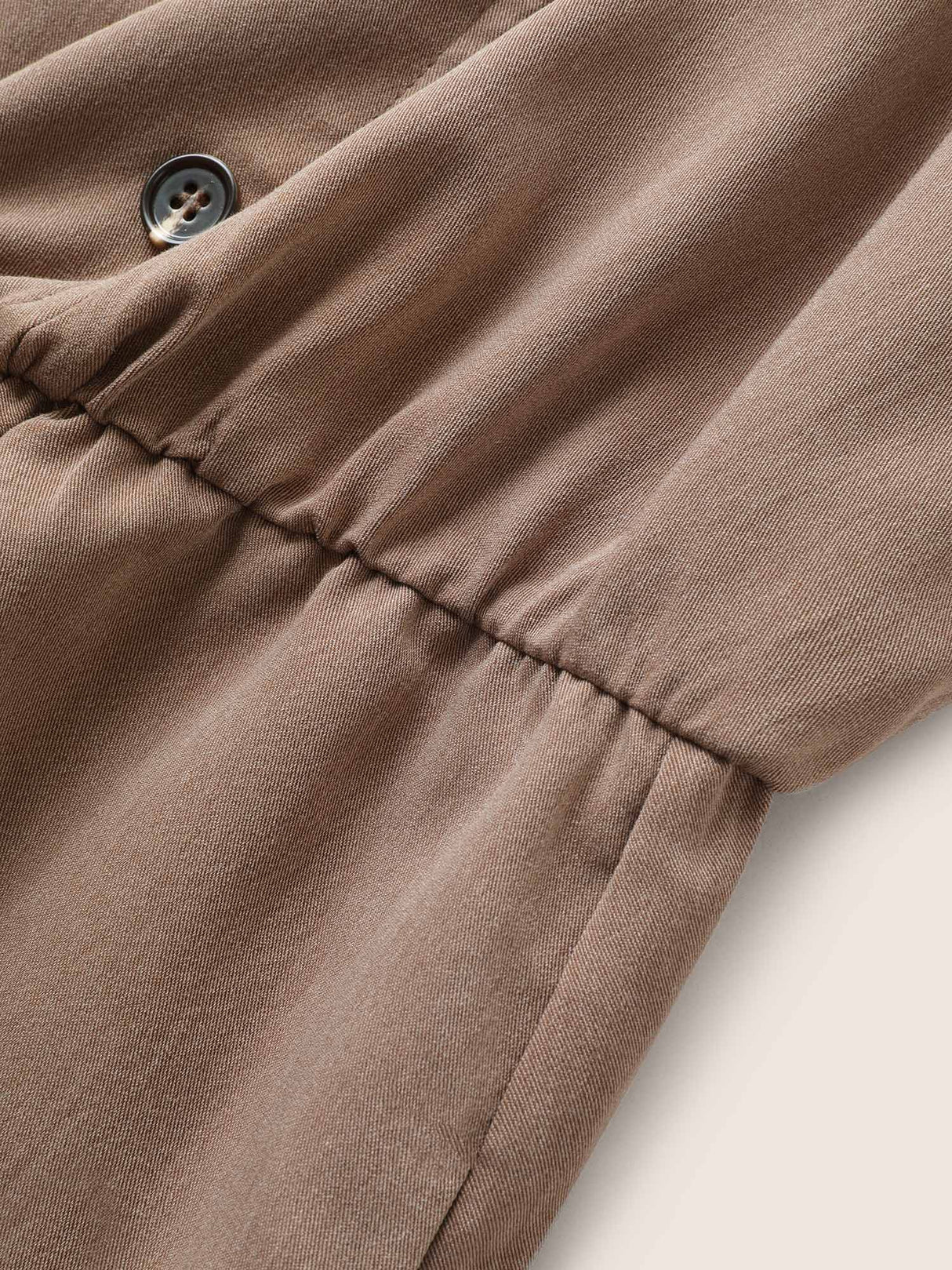 Spaghetti Strap Solid Elastic Waist Dress