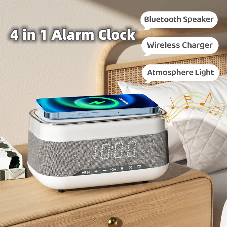 Intelligent Multifunctional Alarm Clock Bluetooth Speaker Wireless Charger