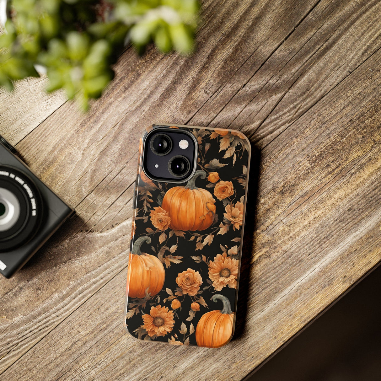 Halloween Pumpkin Tough Phone Cases, 3D Pumpkin and Flower Phone Case