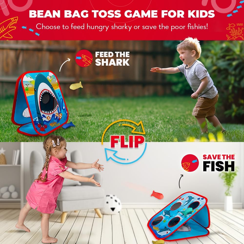 2-in-1 Bean Bag Toss Game for Kids w/Carry Bag