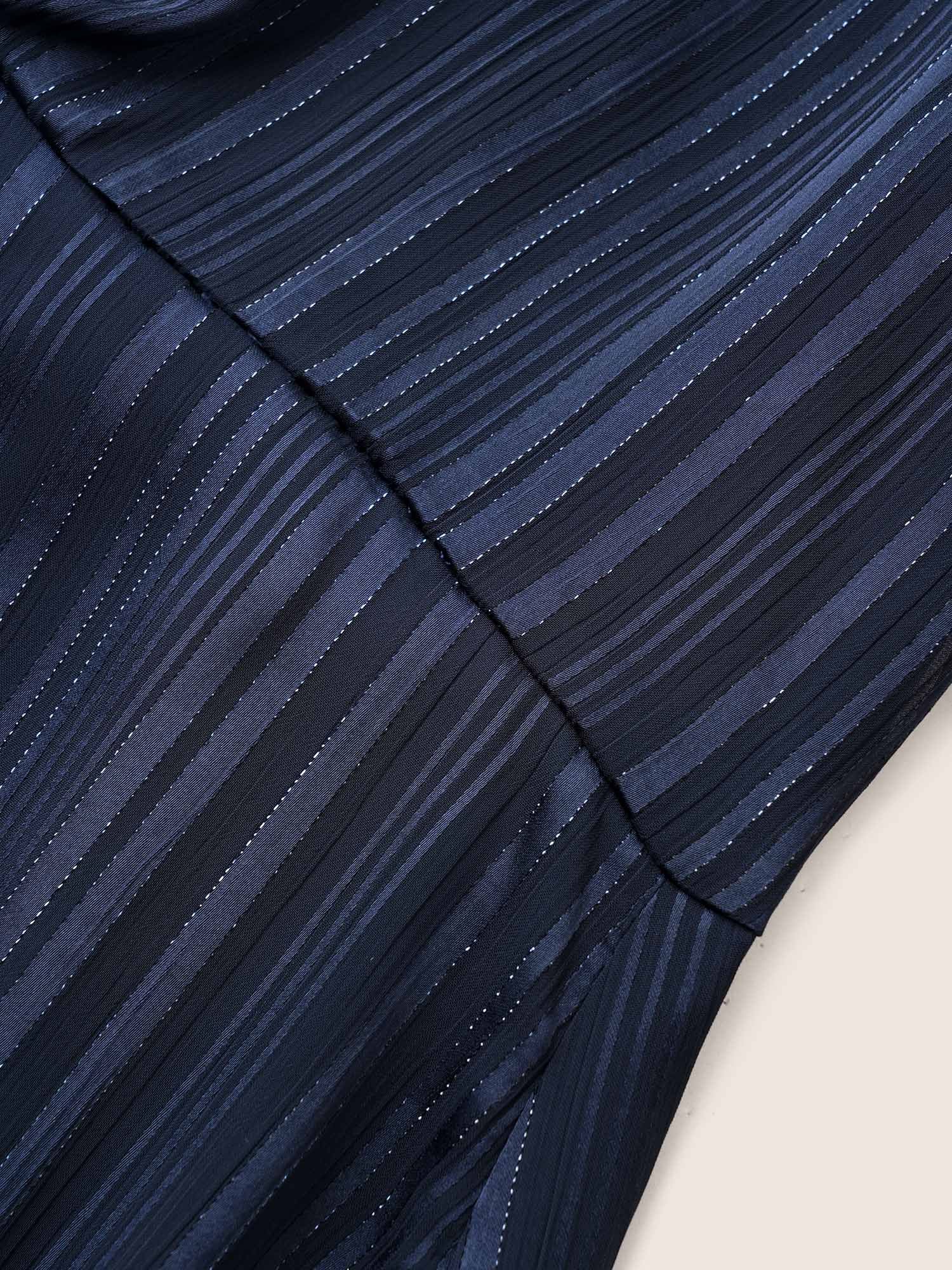 Textured Chiffon Mesh Patchwork Ruched Dress