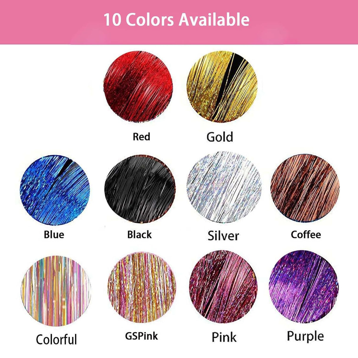 Hair Tinsel Clip in Tinsel Rainbow Fairy Glitter for Women