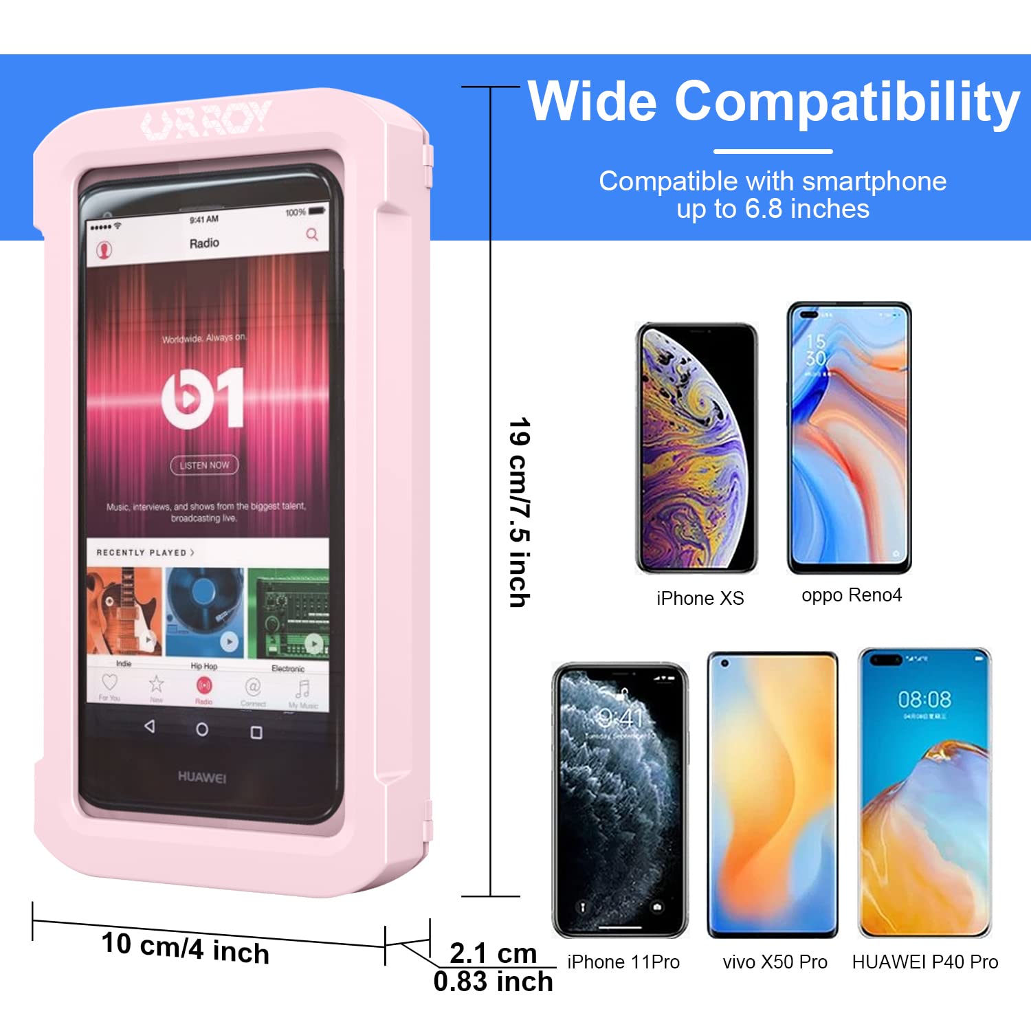 360° Rotation Shower Phone Case, Anti-Fog High Sensitivity Cover Mount Box for Bathroom