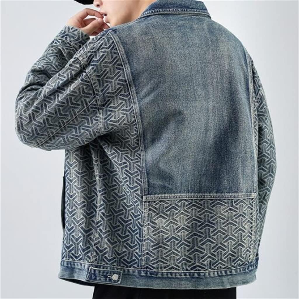 Elliott - Denim jacket with patterned sleeves