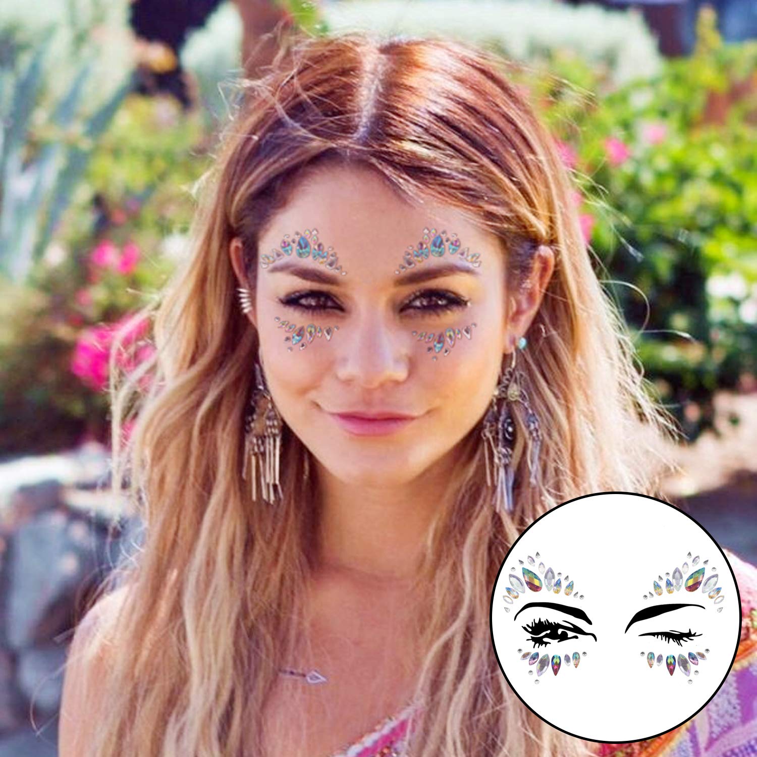 Mermaid Face Jewels Rhinestones Temporary Crystal Stickers Decorations