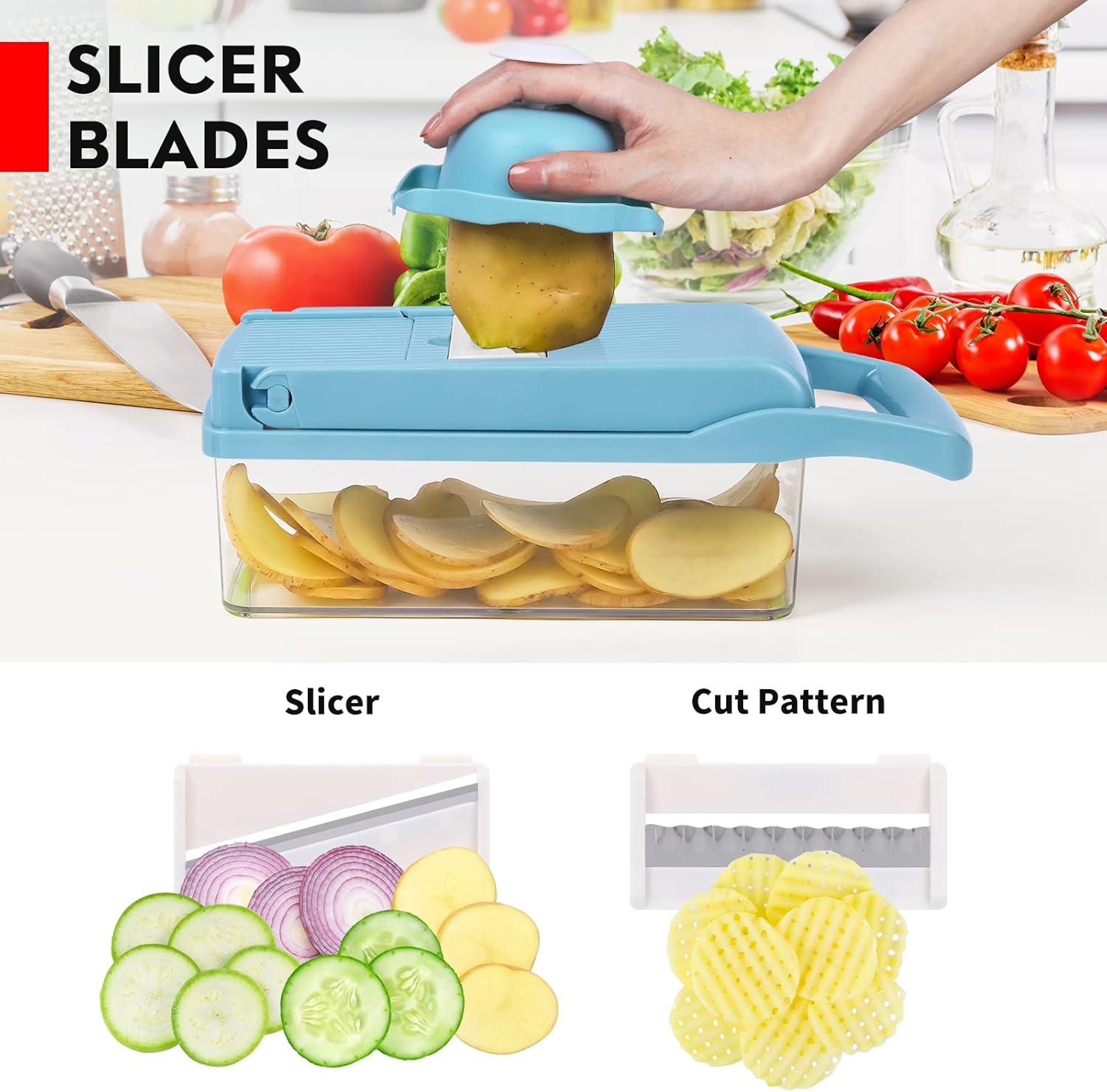 14in1 Multifunctional Food Chopper, Kitchen Vegetable Slicer