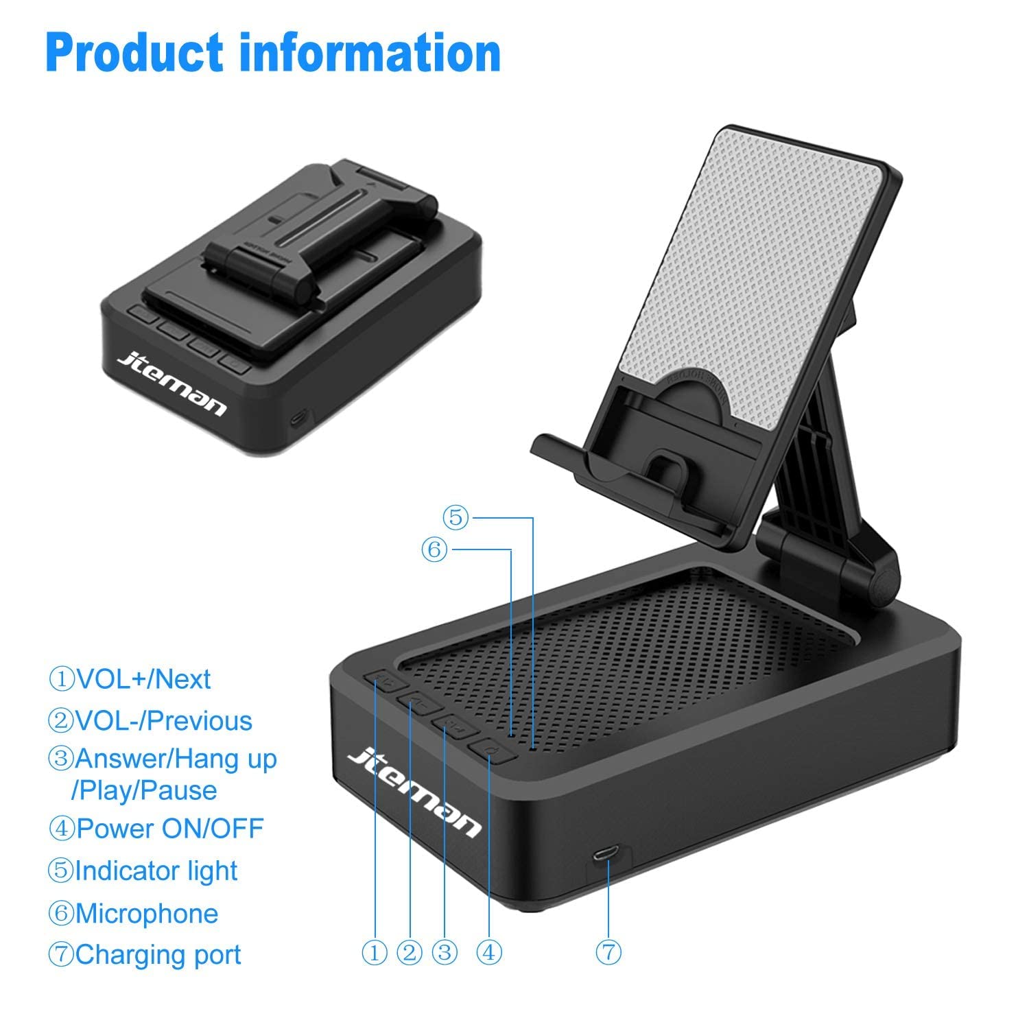 Cell Phone Stand with Wireless Bluetooth Speaker