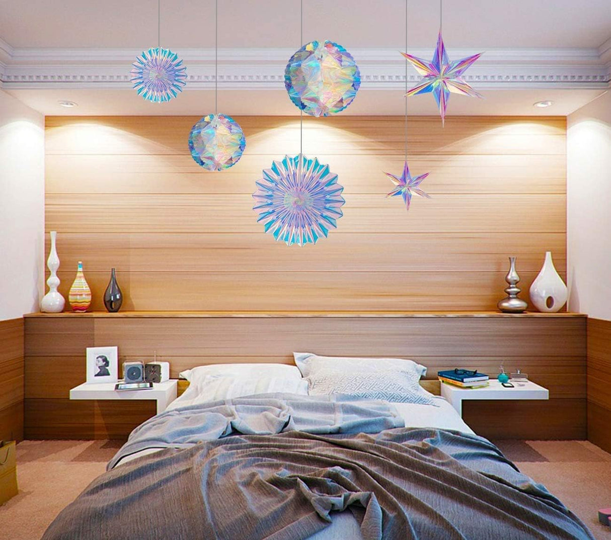 Paper Fan Snowflake Garlands for Birthday Wedding Christmas Party Decorations