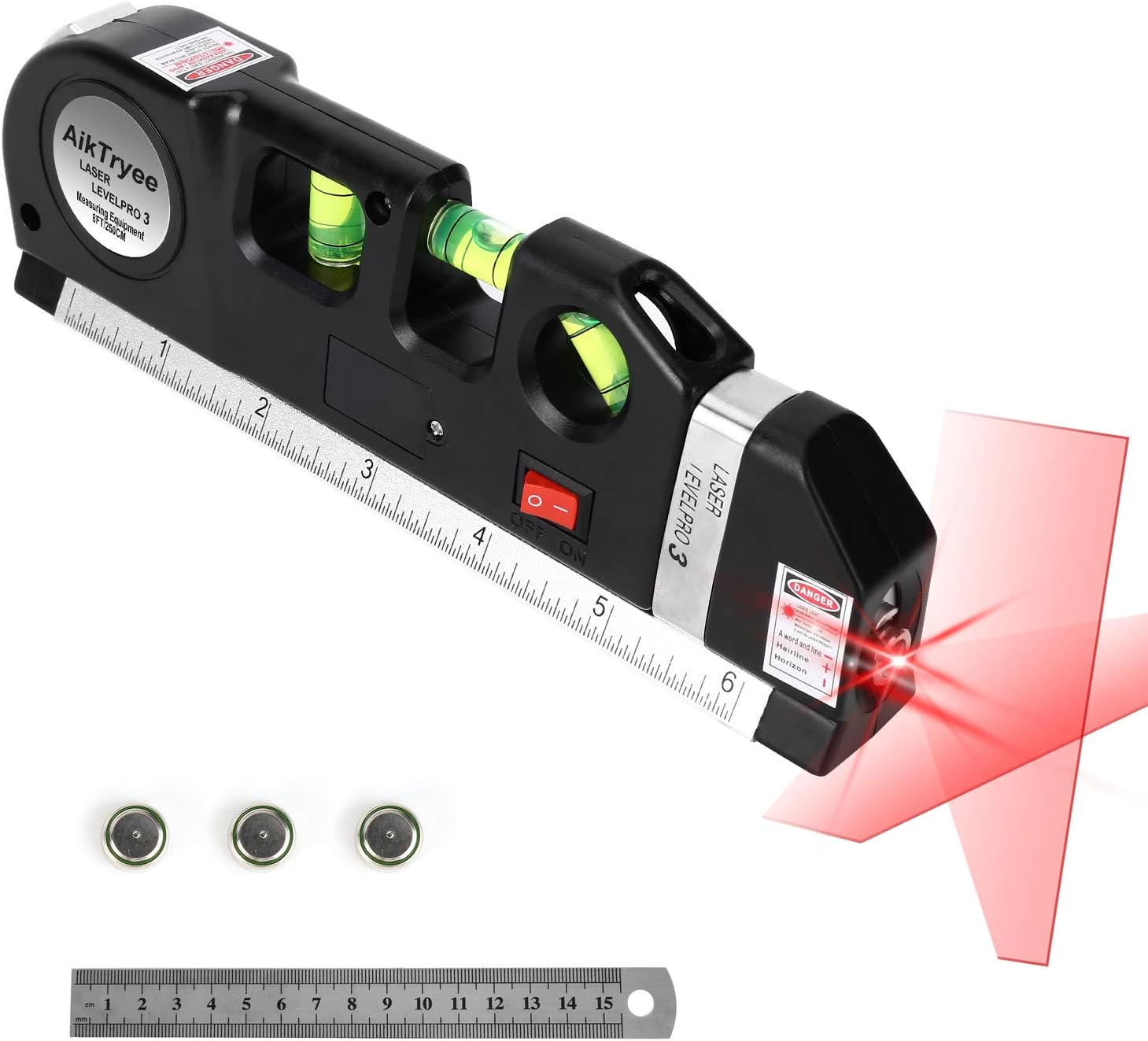 Multipurpose Laser Level Kit Standard Cross Line Laser with Metric Rulers