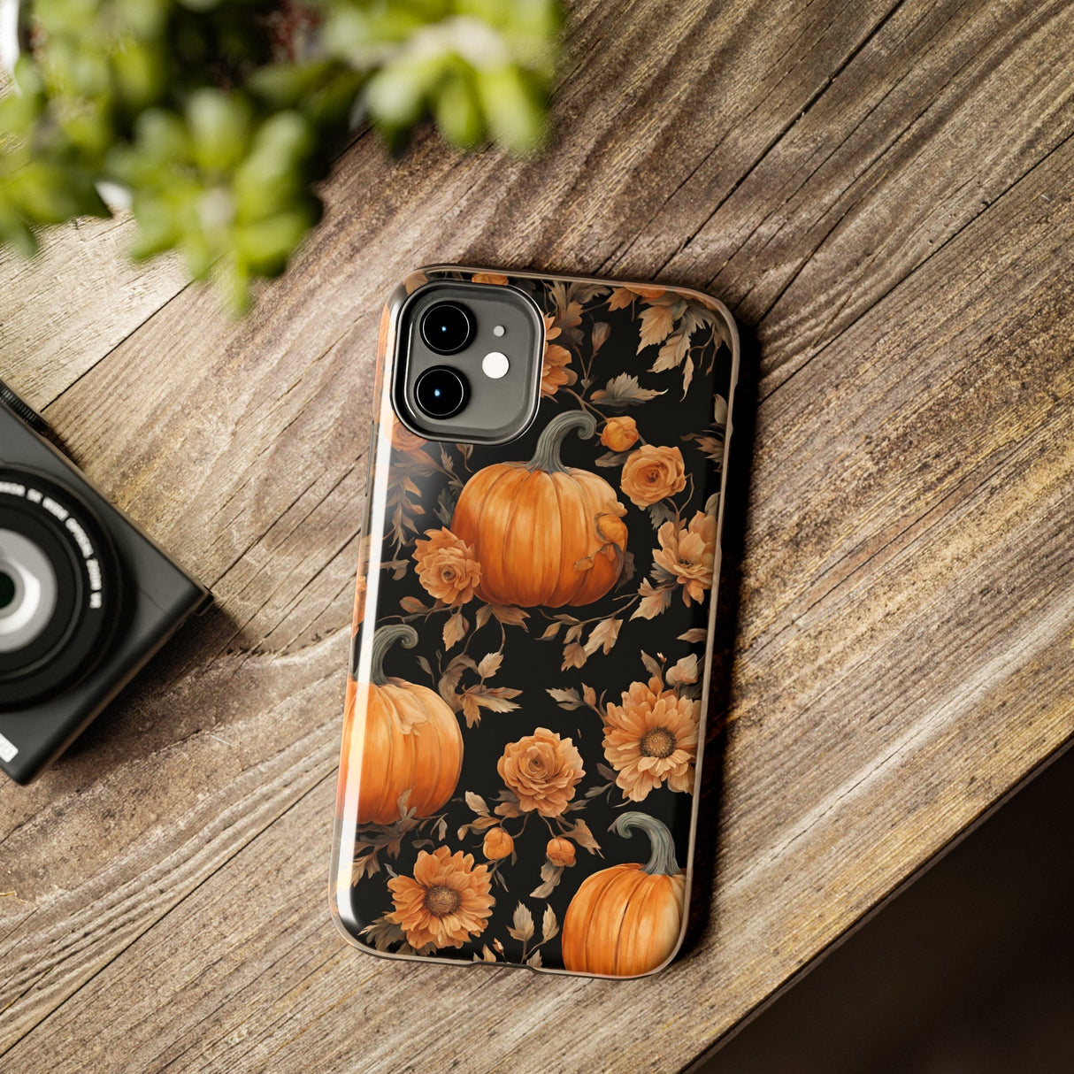 Halloween Pumpkin Tough Phone Cases, 3D Pumpkin and Flower Phone Case