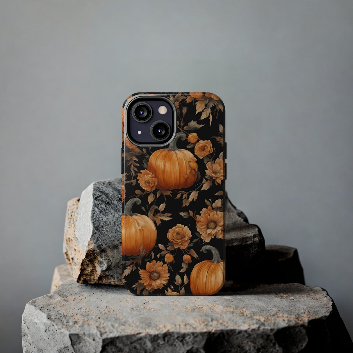 Halloween Pumpkin Tough Phone Cases, 3D Pumpkin and Flower Phone Case