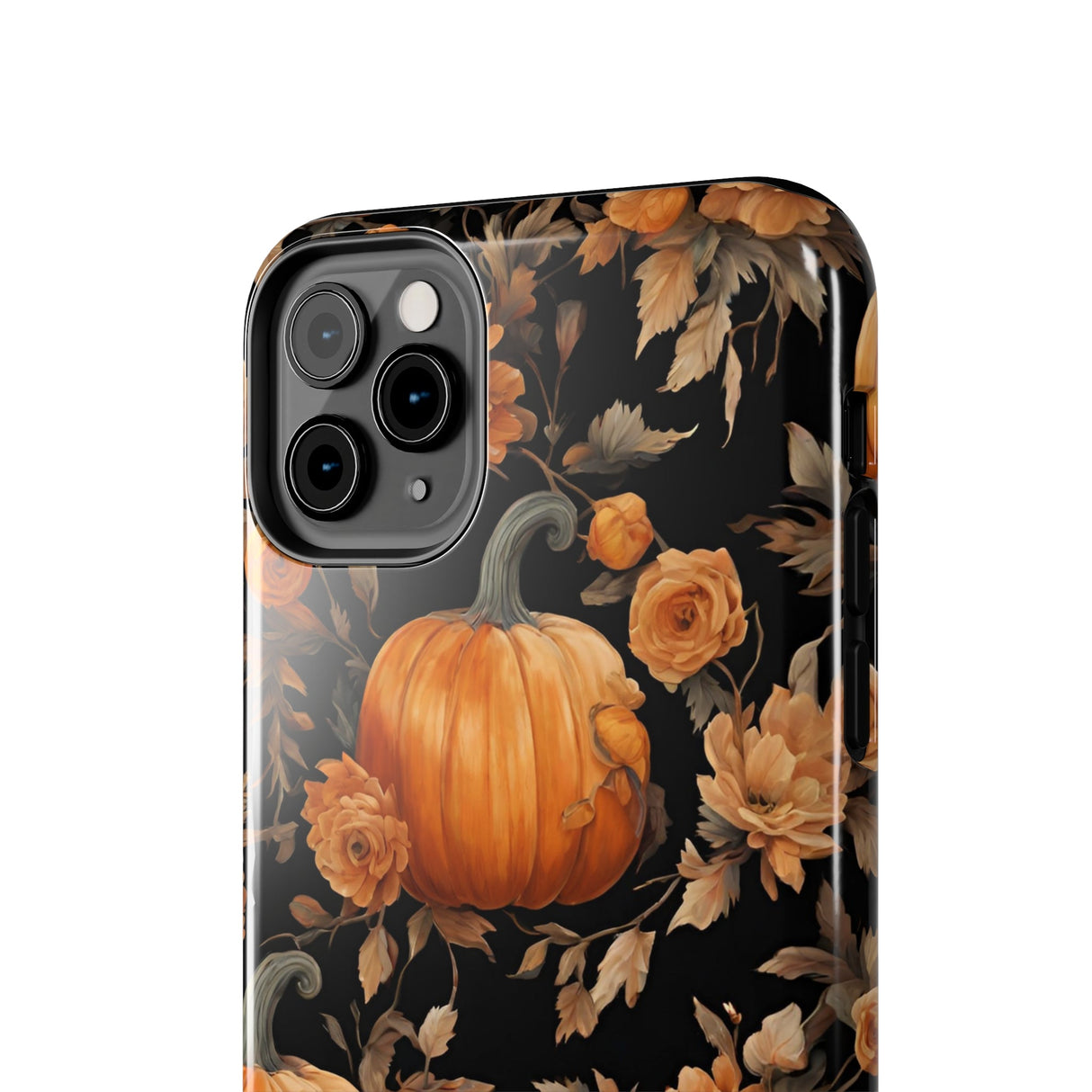 Halloween Pumpkin Tough Phone Cases, 3D Pumpkin and Flower Phone Case
