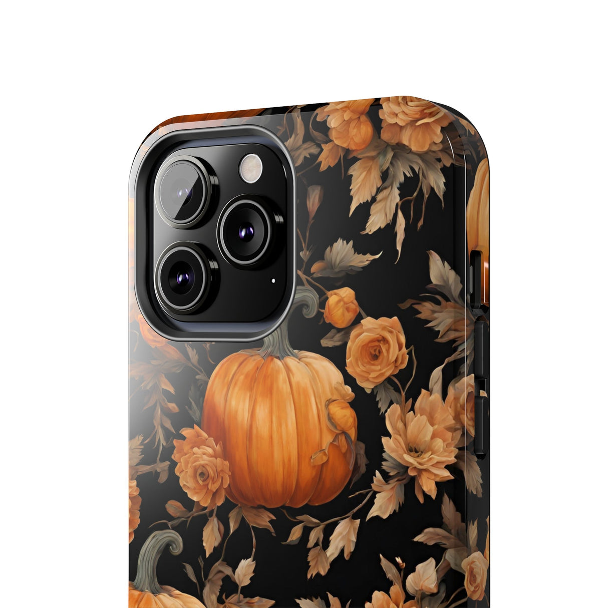 Halloween Pumpkin Tough Phone Cases, 3D Pumpkin and Flower Phone Case