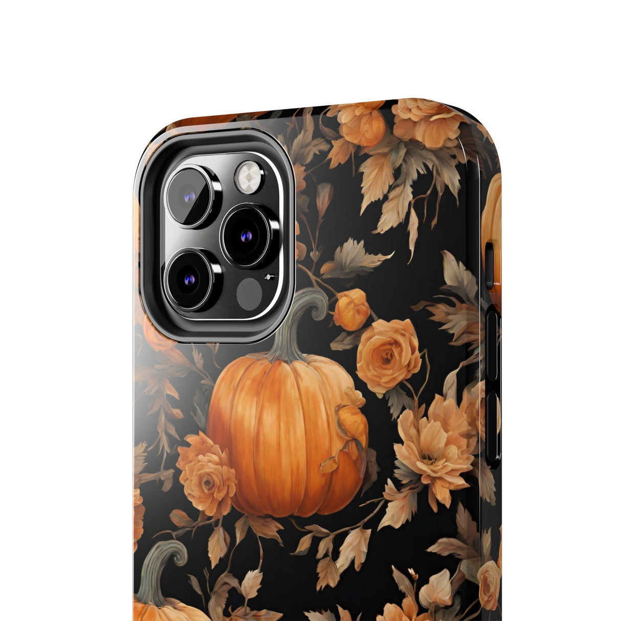 Halloween Pumpkin Tough Phone Cases, 3D Pumpkin and Flower Phone Case