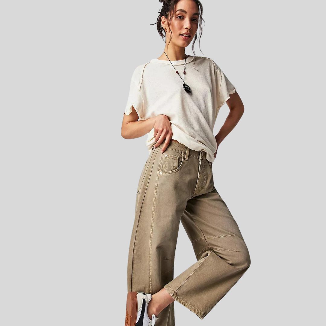 Mia - High-rise utility jeans with wide leg