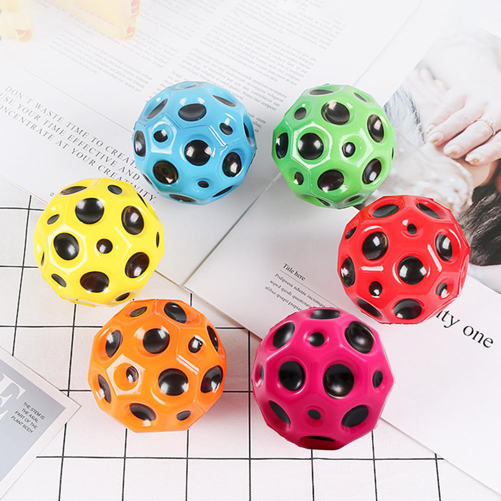 Anti-fall Moon Shape Porous Bouncy Ball Kids Indoor Outdoor Toy Ergonomic Design