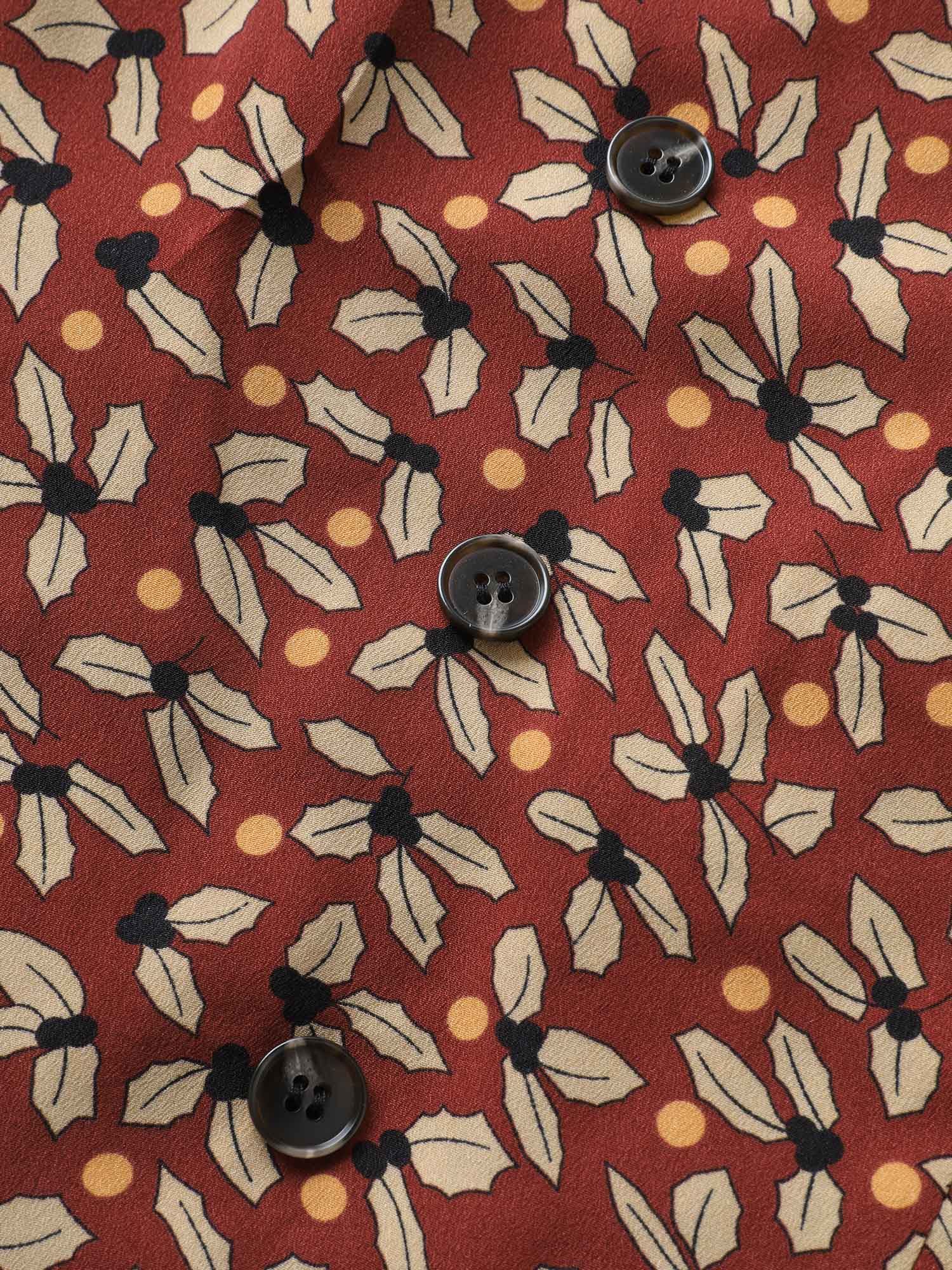 Geometric Graphic Button Detail Pocket Dress