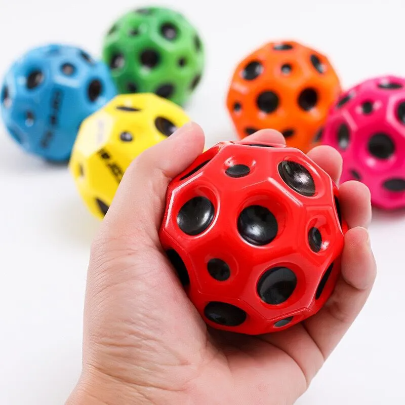 Anti-fall Moon Shape Porous Bouncy Ball Kids Indoor Outdoor Toy Ergonomic Design