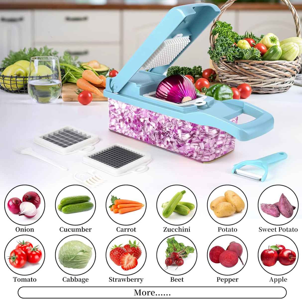 14in1 Multifunctional Food Chopper, Kitchen Vegetable Slicer