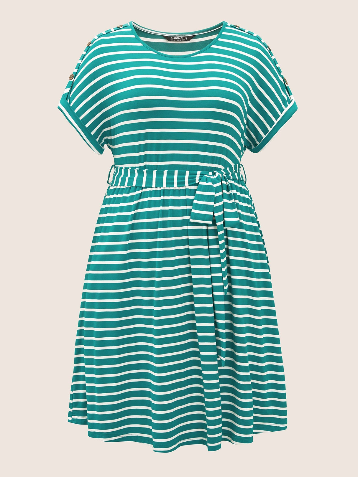 Supersoft Essentials Striped Dolman Sleeve Belted Dress