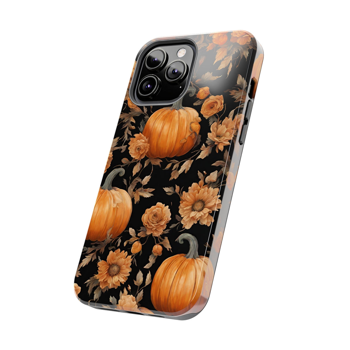 Halloween Pumpkin Tough Phone Cases, 3D Pumpkin and Flower Phone Case