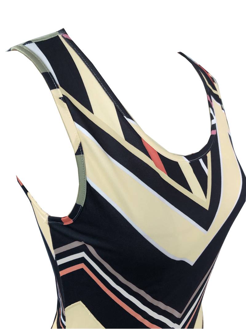 Wandra - Striped maxi dress with pattern