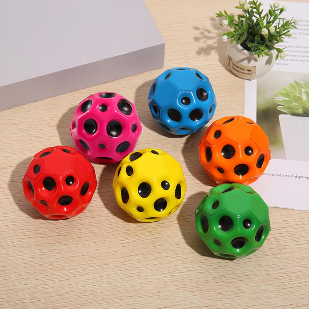 Anti-fall Moon Shape Porous Bouncy Ball Kids Indoor Outdoor Toy Ergonomic Design