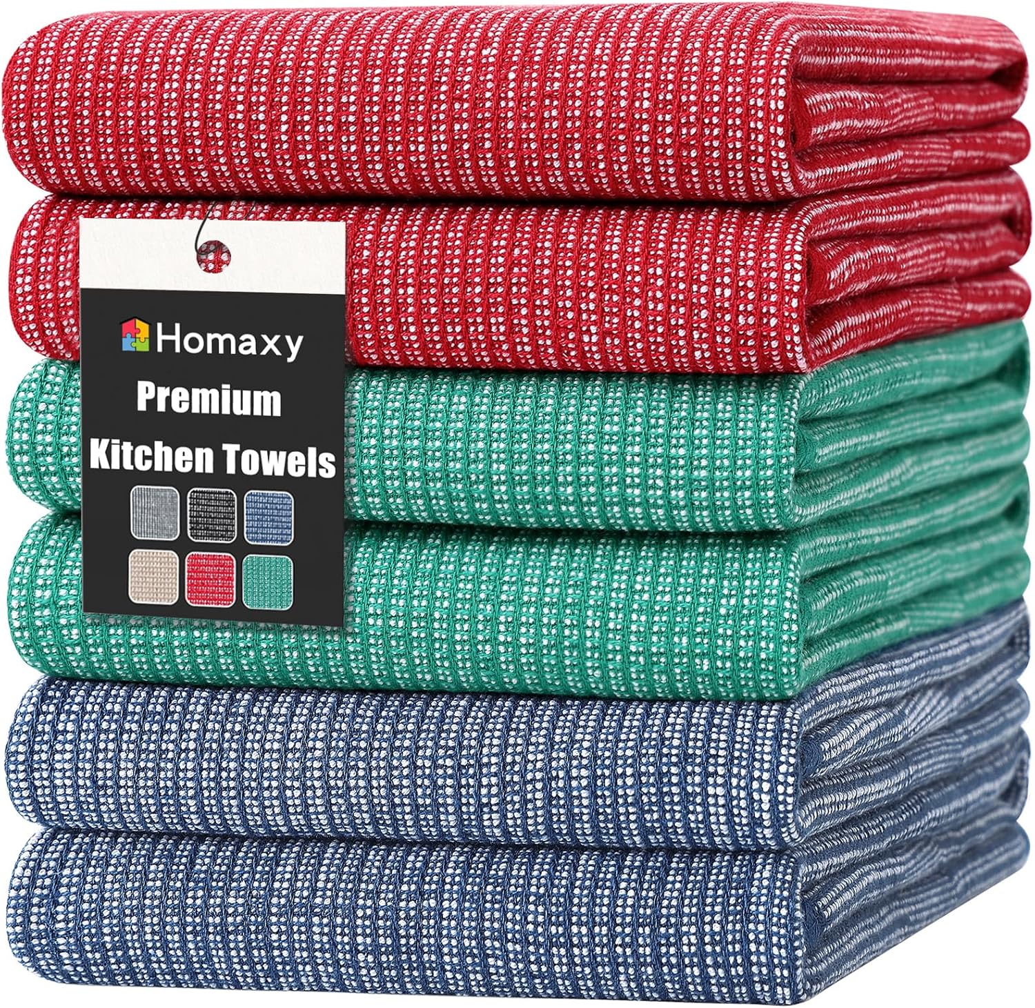 Premium Kitchen Towels(18”x 28”, 6 Pack)