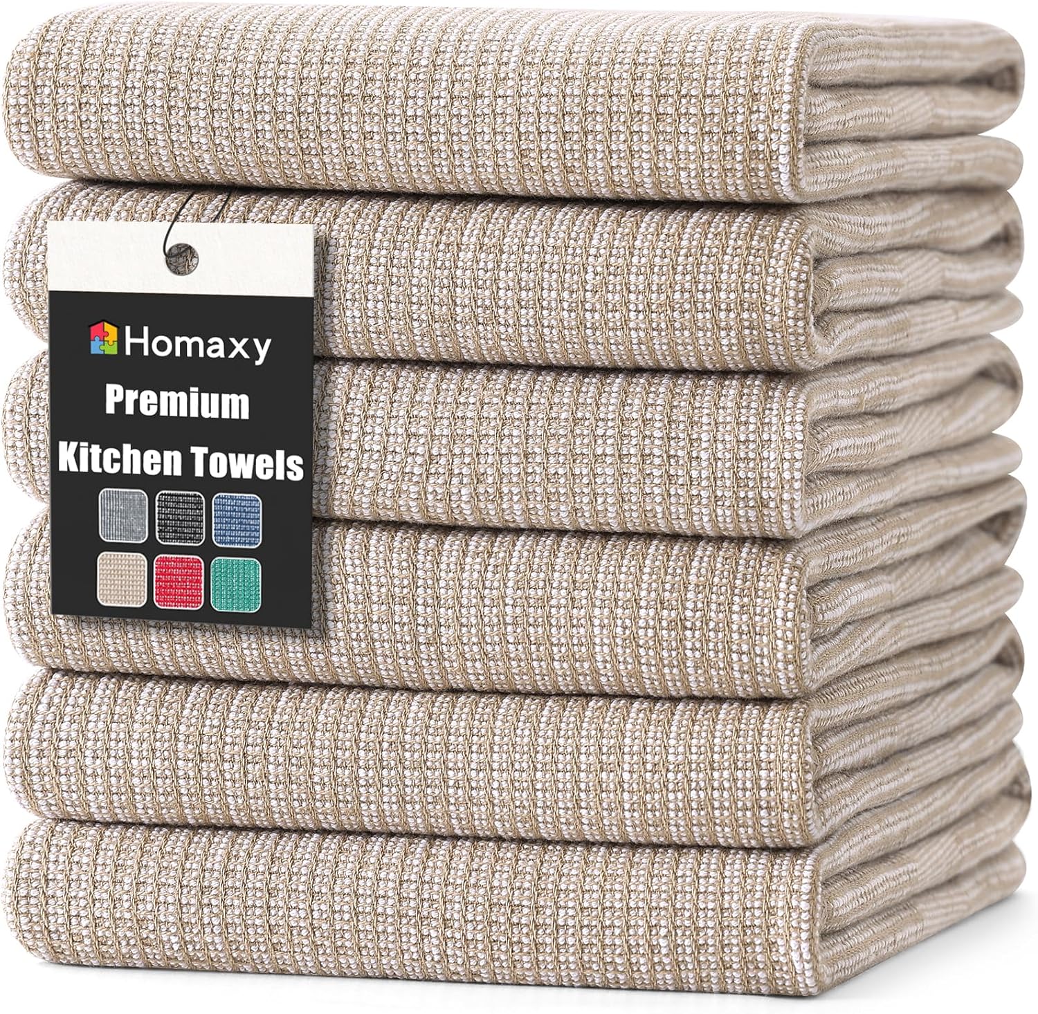 Premium Kitchen Towels(18”x 28”, 6 Pack)