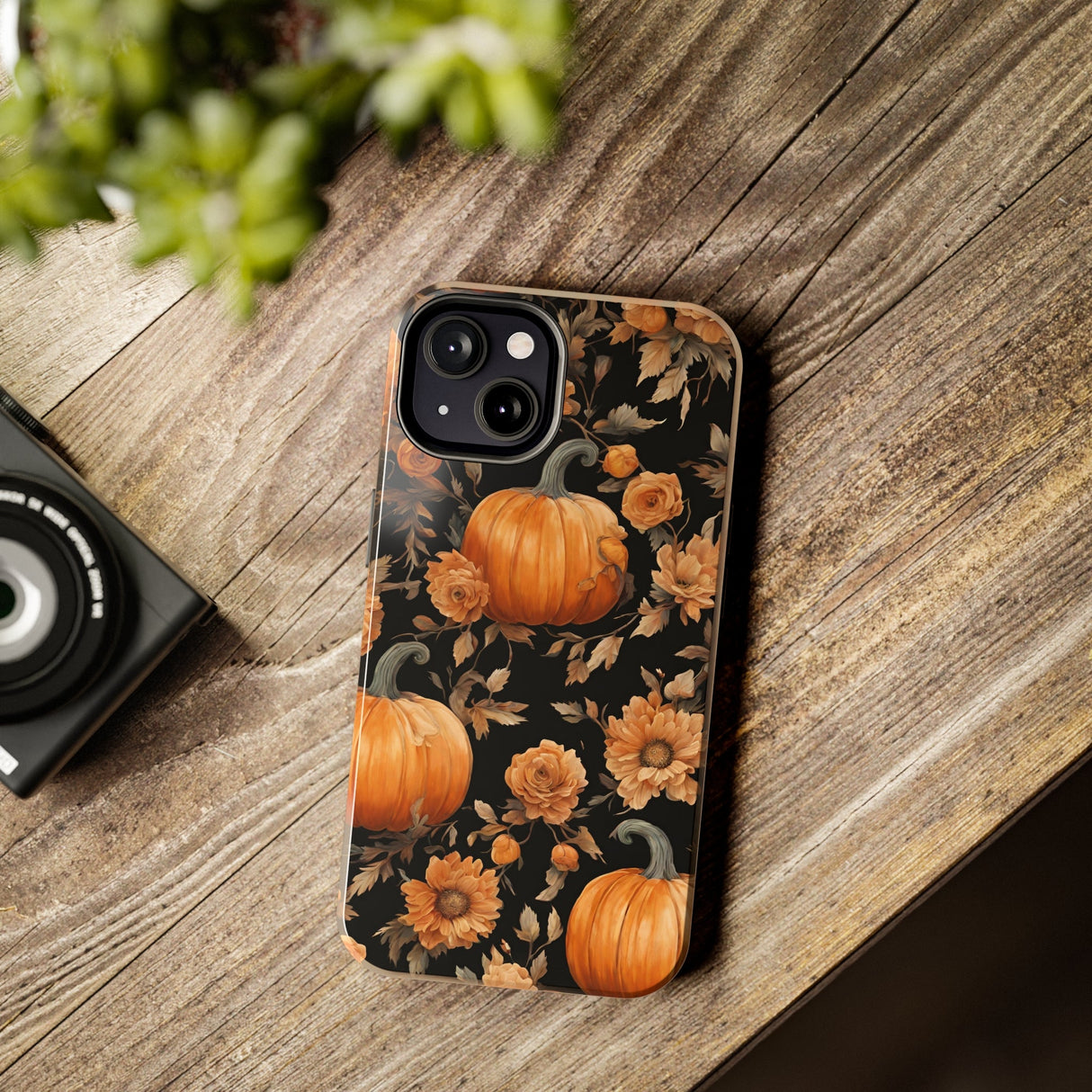Halloween Pumpkin Tough Phone Cases, 3D Pumpkin and Flower Phone Case