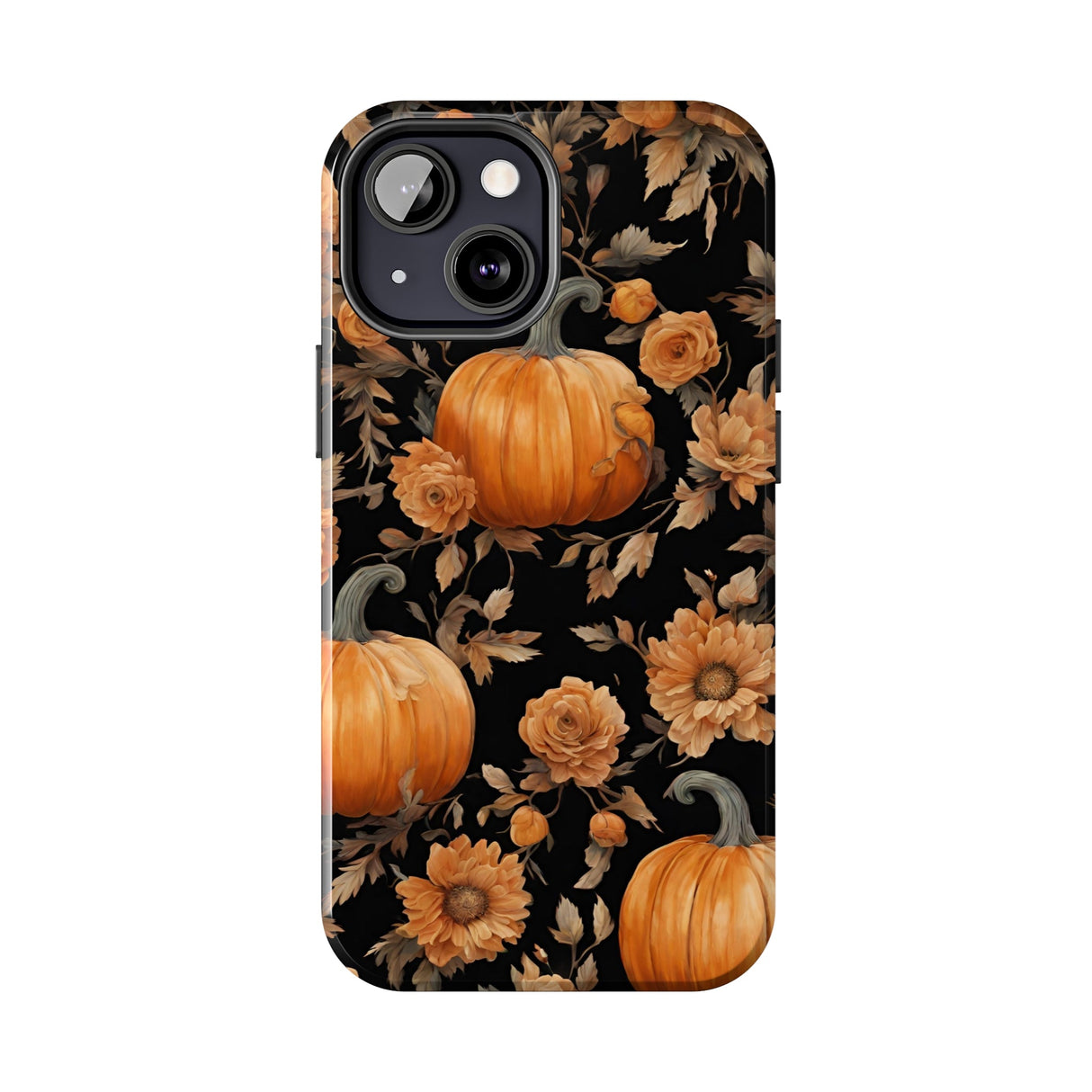 Halloween Pumpkin Tough Phone Cases, 3D Pumpkin and Flower Phone Case