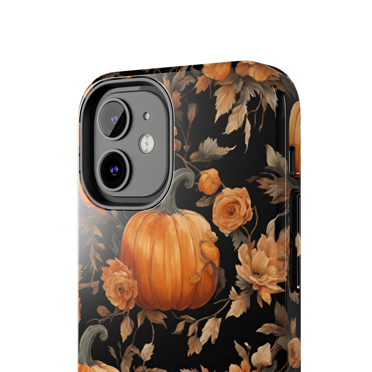 Halloween Pumpkin Tough Phone Cases, 3D Pumpkin and Flower Phone Case