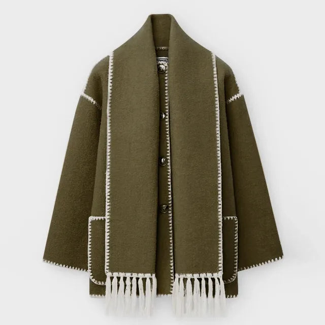 SALOA - ELEGANT COAT WITH SCARF FOR WOMEN