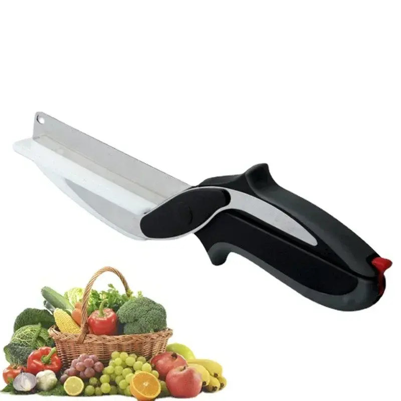 Slim Chopper Scissors  2 In 1 Multi Kitchen Tool Fruit Knife