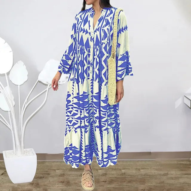 Ronja - Retro dress with V-neck and oversize
