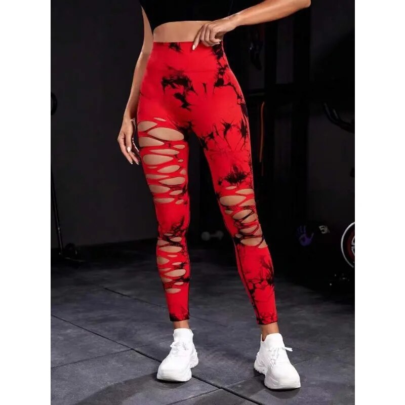 Lizzy - Women's Cropped Tie Dye Fitness Leggings