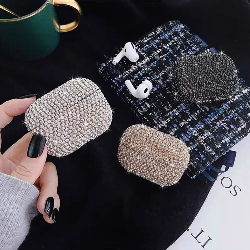 Cute Case For AirPod Air Pods Pro 2 3 Bling Diamond Hard Shell Protective Cover