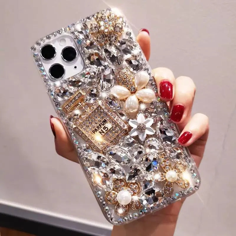 Luxury Bling Diamond Perfume Bottle Phone Case for iPhone Models