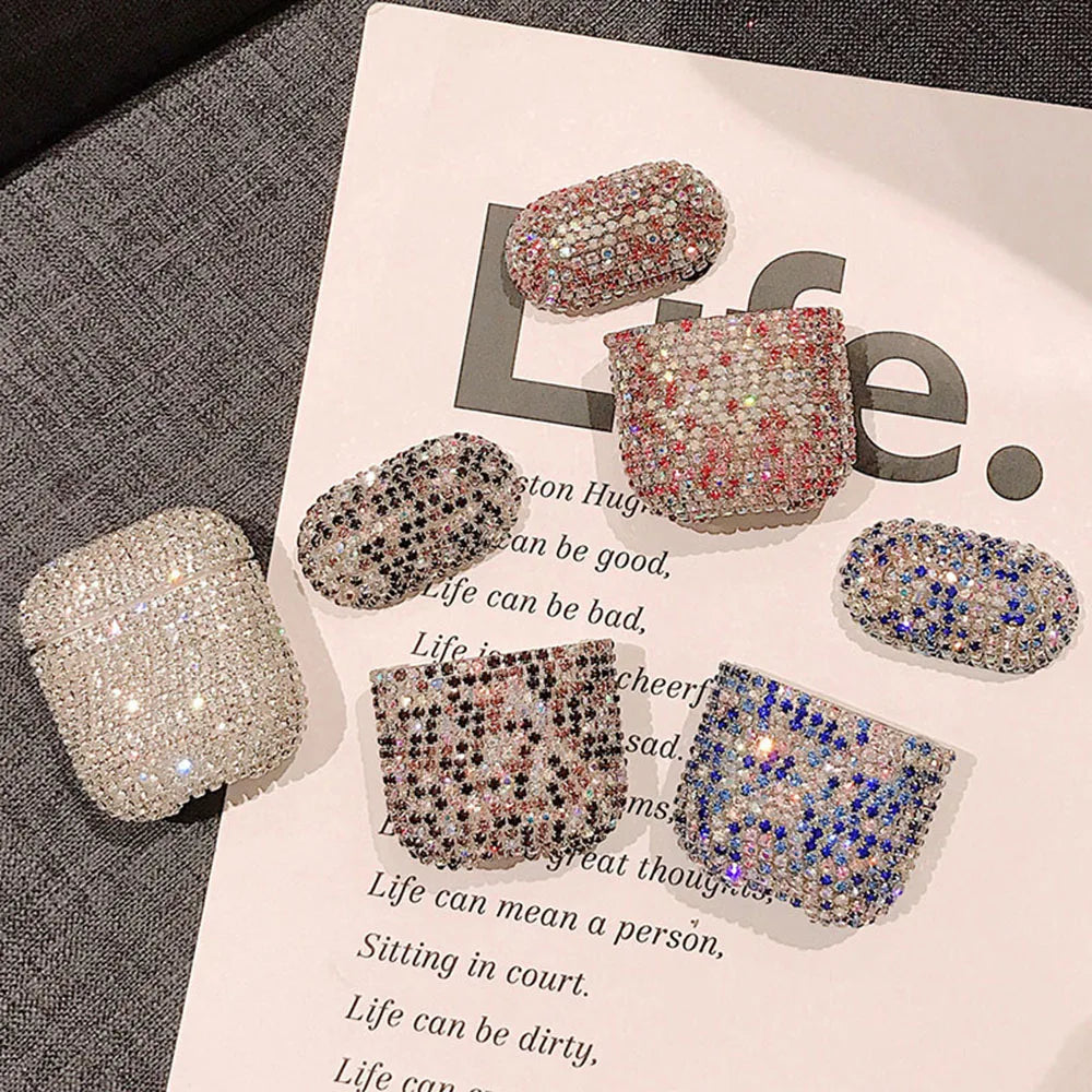 Cute Case For AirPod Air Pods Pro 2 3 Bling Diamond Hard Shell Protective Cover