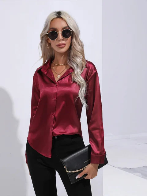 Leah - Elegant satin blouse