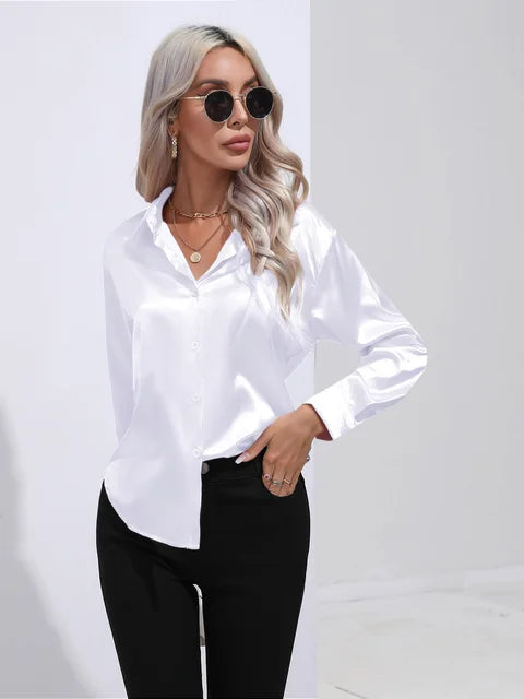 Leah - Elegant satin blouse