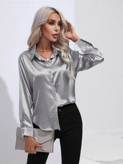 Leah - Elegant satin blouse